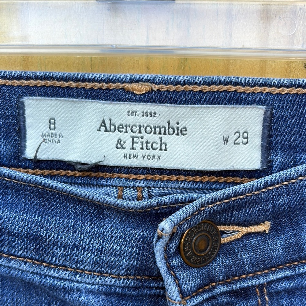 Abercrombie & Fitch Blue Distressed Jean Shorts - Picture 2 of 3